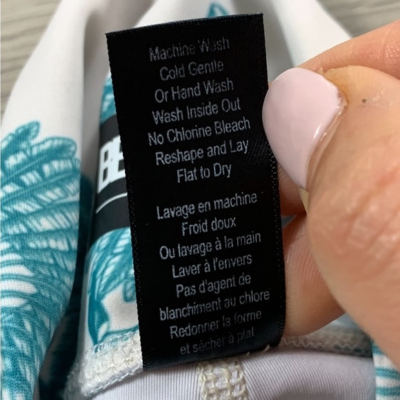 Beach Riot Sport Teal Palm Tree Mesh Leggings - Picture 7 of 11